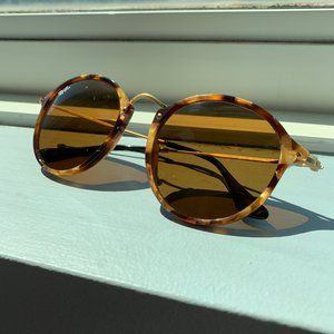 Ray-Ban Round Fleck Sunglasses, Spotted Havana